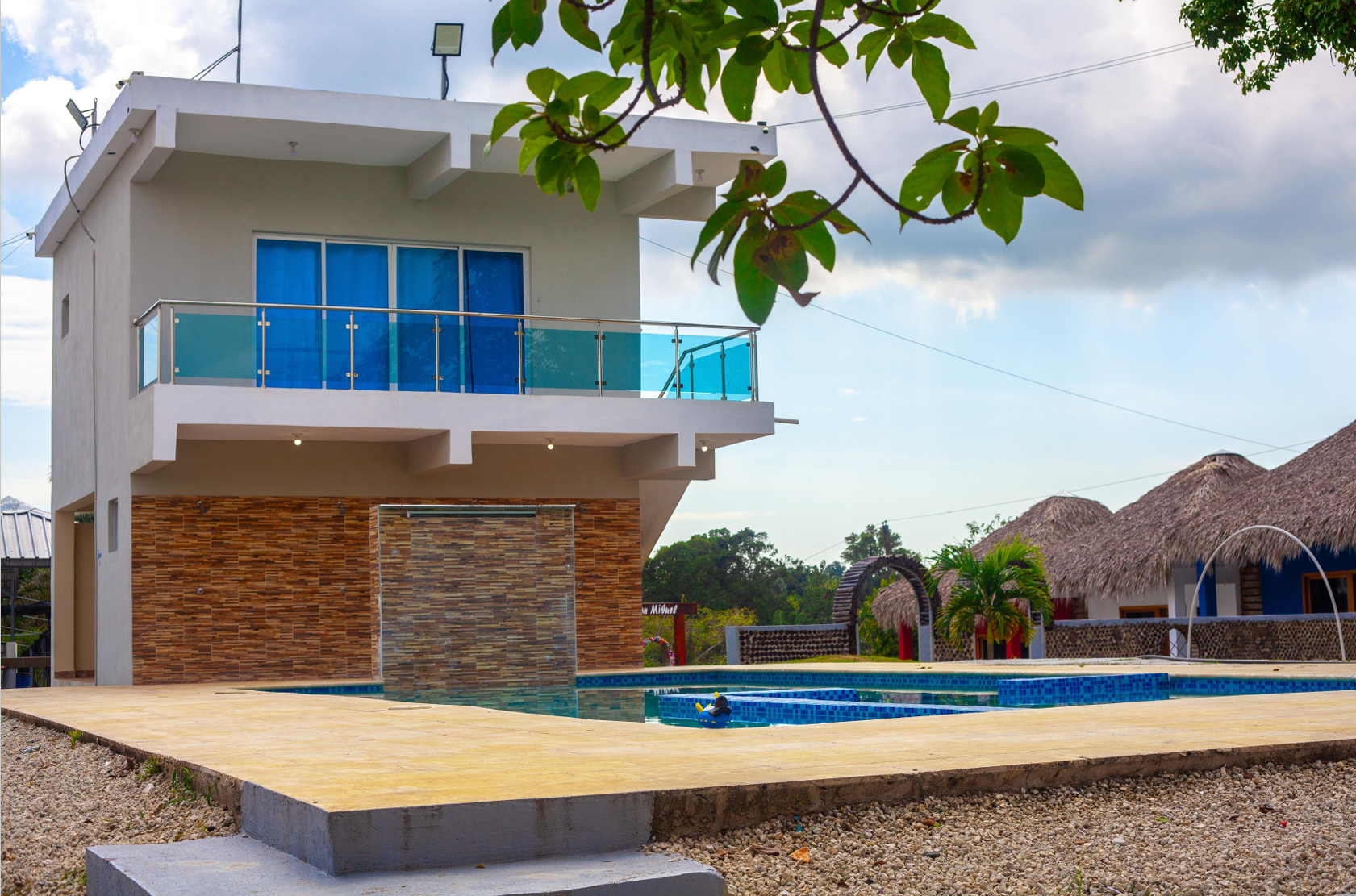 villa by pool